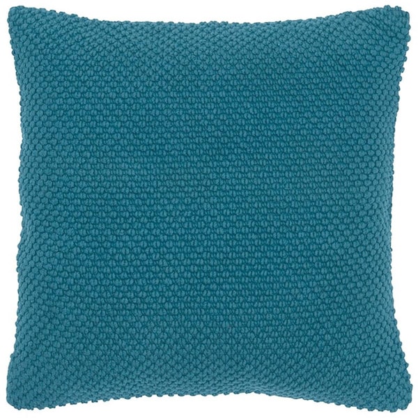 Palacedesigns Teal & Blue Nubby Textured Modern Throw Pillow - PA3097820