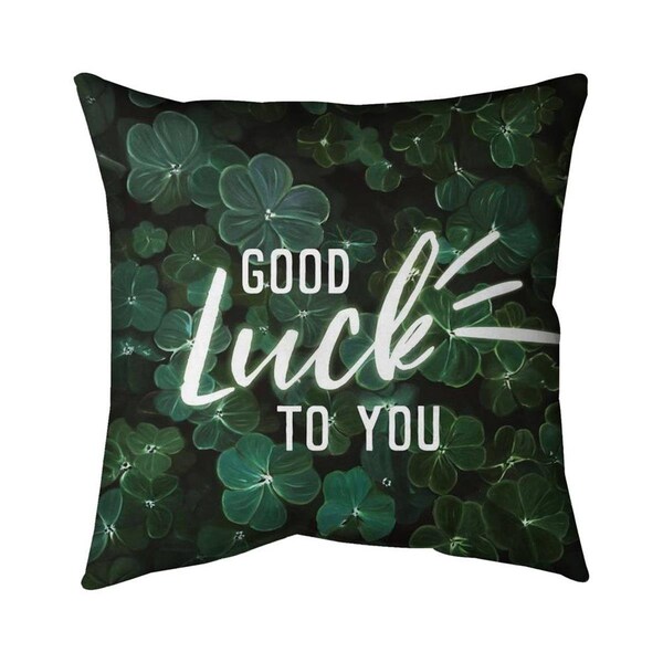 Begin Home Decor 20 x 20 in. Good Luck to You-Double Sided Print Indoor Pillow - 5541-2020-FL363-1