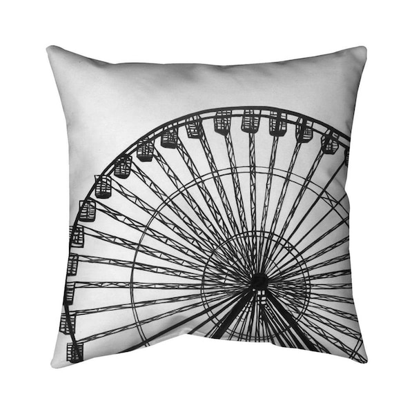 Begin Home Decor 20 x 20 in. Monochrome Ferris Wheel-Double Sided Print Indoor Pillow - 5541-2020-MI82