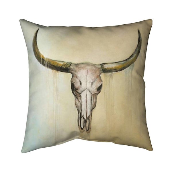 Fondo 20 x 20 in. Cow Skull-Double Sided Print Indoor Pillow - FO2792741