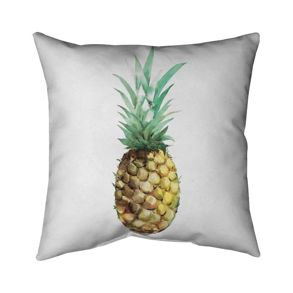 Begin Home Decor 20 x 20 in. Watercolor Pineapple-Double Sided Print Indoor Pillow - 5541-2020-GA77