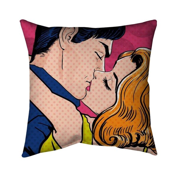 Begin Home Decor 20 x 20 in. Pop Art Style Couple-Double Sided Print Indoor Pillow - 5541-2020-MI10