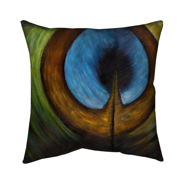 Begin Home Decor 20 x 20 in. Peacock Feather Center-Double Sided Print Indoor Pillow - 5541-2020-AN121