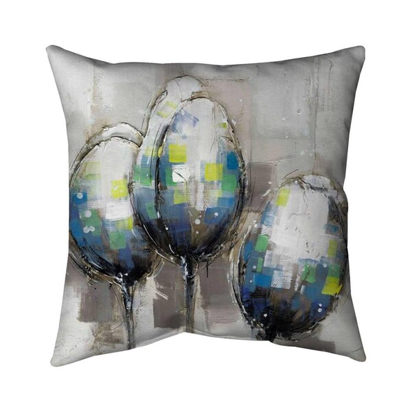 Fondo 20 x 20 in. Three Abstract Tulips-Double Sided Print Indoor Pillow - FO2772070