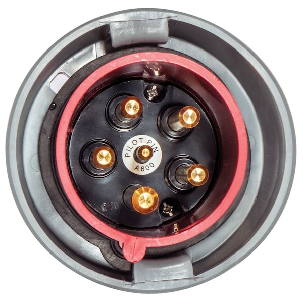 Hubbell Wiring Device-Kellems Heavy Duty Products, IEC Pin and Sleeve Devices, Industrial Grade, Male, Plug w/ Pilot Pin, 100A, 3 Phase Y 277/480V AC, 4-Pole 5-Wire Grounding - HBL5100P7WP