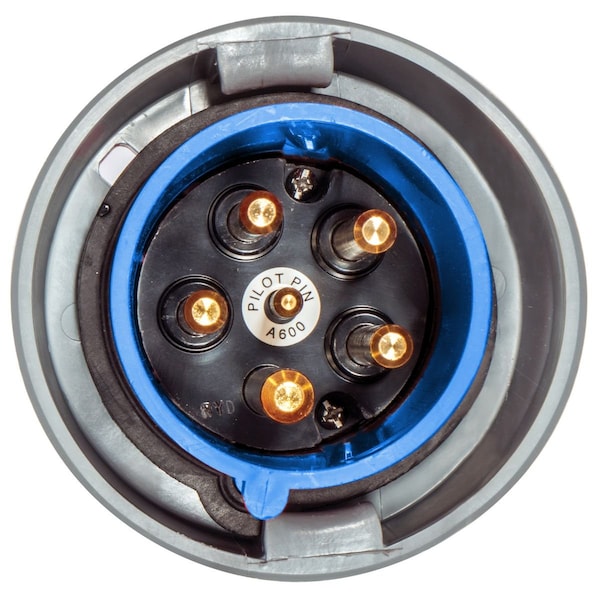 Hubbell Wiring Device-Kellems Heavy Duty Products, IEC Pin and Sleeve Devices, Industrial Grade, Male, Inlet w/ Pilot Pin, 100/125A, 3 Phase Y 120/208V AC, 4X and IP69k - HBL5100B9WP