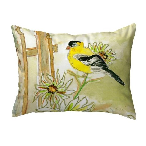 Betsy Drake Betsy Drake KS244 11 x 14 in. Betsys Goldfinch Small No-Cord Pillow - KS244