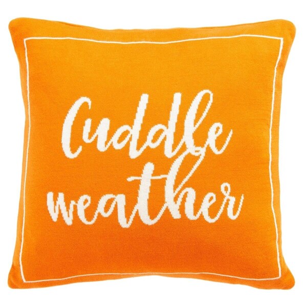 Safavieh 18 x 18 in. Cuddle Weather Pillow, Orange - HOL3205A-1818