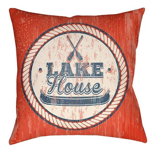 Artistic Weavers Artistic Weavers LTCH1525-1616 Litchfield Square Pillow; Navy Blue & Poppy Red - 16 x 16 in. - LTCH1525-1616