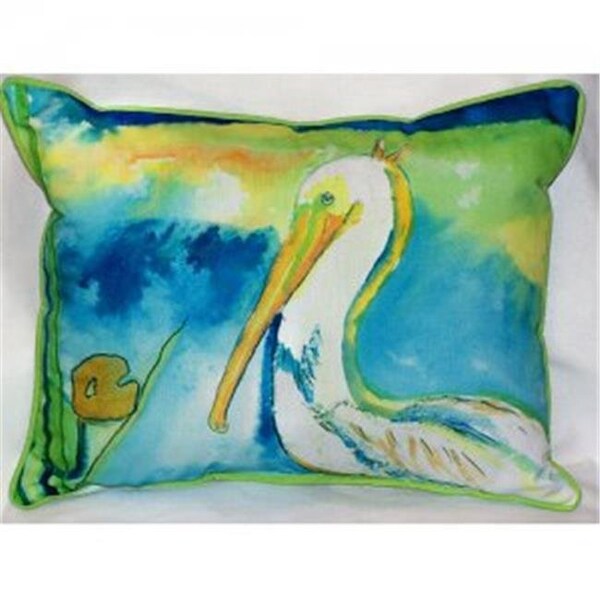 Betsy Drake Betsy Drake ZP138 White Pelican Indoor & Outdoor Throw Pillow; 20 x 24 in. - ZP138