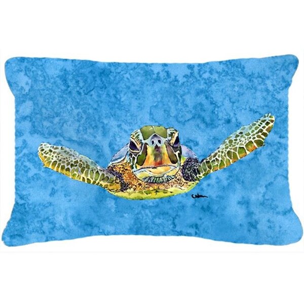 Carolines Treasures Carolines Treasures 8653PW1216 Turtle Indoor & Outdoor Fabric Decorative Pillow - 8653PW1216