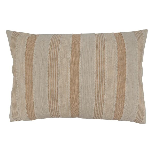 Rlm Distribution 16 x 24 in. Striped Poly-Filled Oblong Pillow, Ivory - HO3203092