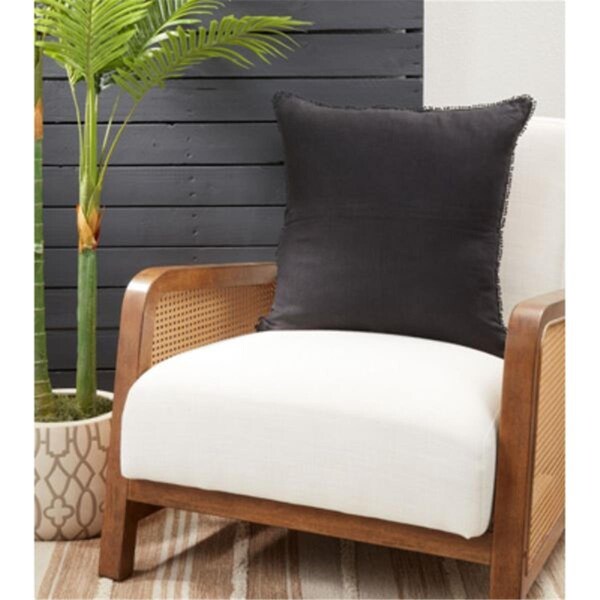 Rlm Distribution 20 x 20 in. Pom Pom Design Throw Pillow with Down Filling Black - HO3757567