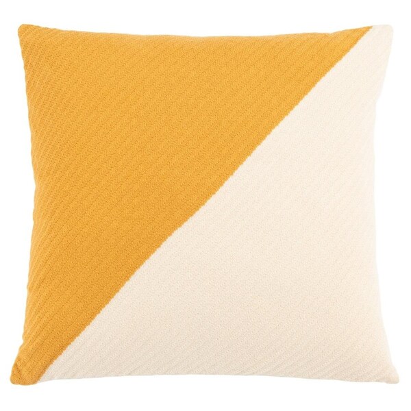 Safavieh 24 x 24 x 4 in. Nyssa Floor Pillow, Mustard & Beige - FLP3005A