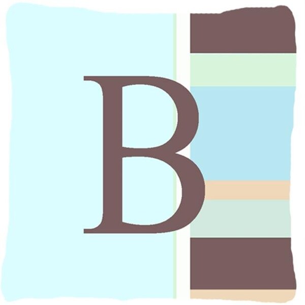 Carolines Treasures Carolines Treasures CJ1003-BPW1414 Letter B Initial Monogram - Blue Stripes Indoor & Outdoor Fabric Decorative Pillow - CJ1003-BPW1414