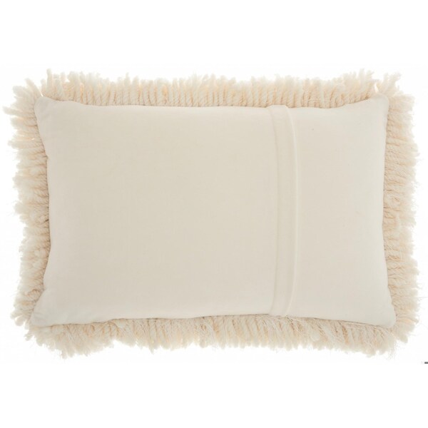 Homeroots 14 x 20 in. Cream Kubby Plush Lumbar Throw Pillow - 386394