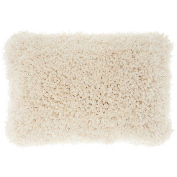 Homeroots 14 x 20 in. Cream Kubby Plush Lumbar Throw Pillow - 386394