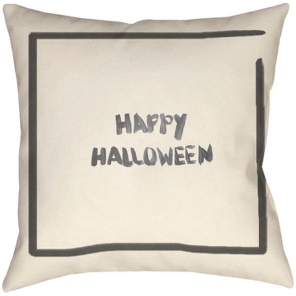 Artistic Weavers Lodge Cabin Halloween Poly Filled Pillow - Black & Beige - 16 x 16 in. - LGCB2093-1616