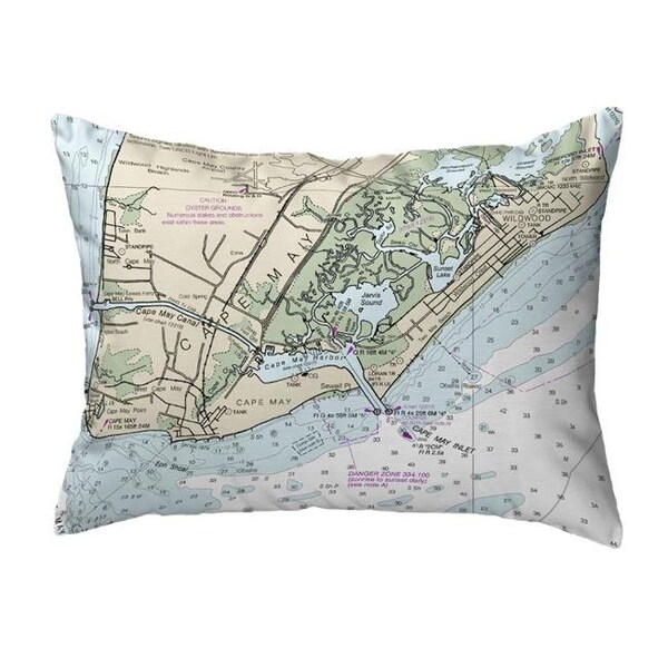 Betsy Drake Betsy Drake NC12214CM 16 x 20 in. Cape May; NJ Nautical Map Noncorded Indoor & Outdoor Pillow - NC12214CM