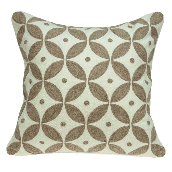 Homeroots 20 x 7 x 20 in. Transitional Beige & White Accent Pillow Cover with Poly Insert - 334127