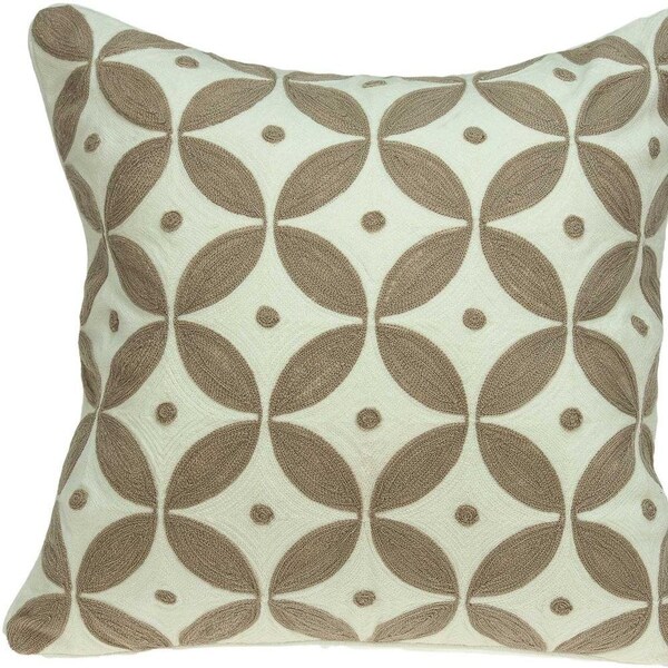 Homeroots 20 x 7 x 20 in. Transitional Beige & White Accent Pillow Cover with Poly Insert - 334127