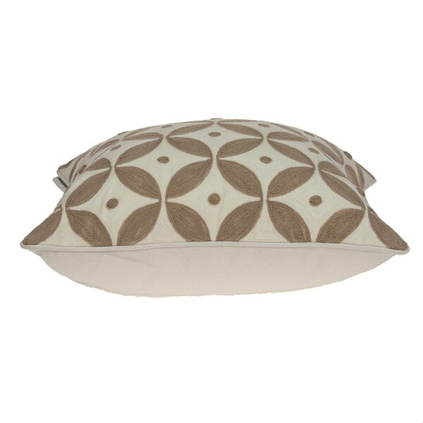 Homeroots 20 x 7 x 20 in. Transitional Beige & White Accent Pillow Cover with Poly Insert - 334127