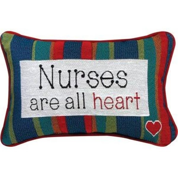 Manual Woodworkers & Weavers Manual Woodworkers & Weavers TWNRAH 12.5 x 8.5 in. Nurses All Heart Word Lumbar Pillow - TWNRAH