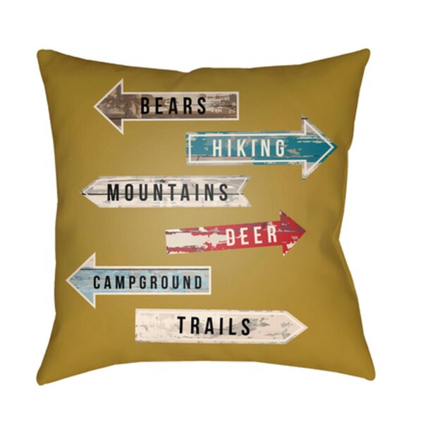Artistic Weavers Lodge Cabin Compass Poly Filled Pillow - 16 x 16 in. - LGCB2068-1616
