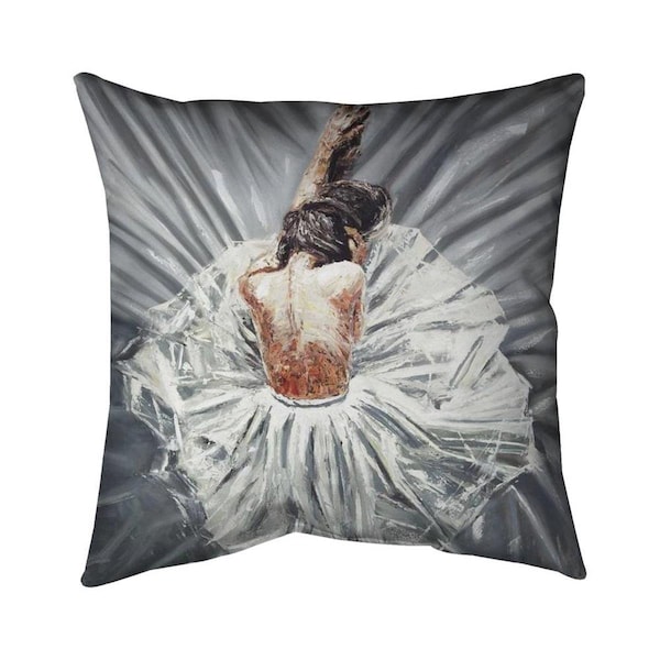 Begin Home Decor 26 x 26 in. Ballerina-Double Sided Print Indoor Pillow - 5541-2626-FI86