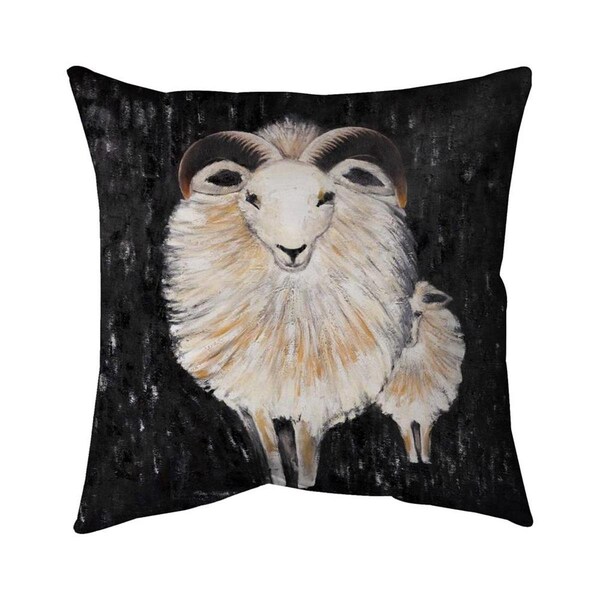 Fondo 20 x 20 in. Two Bushy Ram-Double Sided Print Indoor Pillow - FO2798594