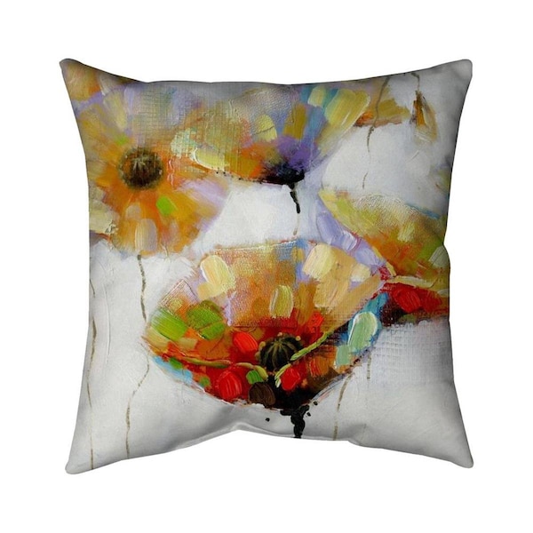 Begin Home Decor 26 x 26 in. Color Spotted Flowers-Double Sided Print Indoor Pillow - 5541-2626-FL49