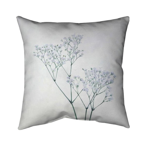 Begin Home Decor 26 x 26 in. Babys-Breath Flowers-Double Sided Print Indoor Pillow - 5541-2626-FL324