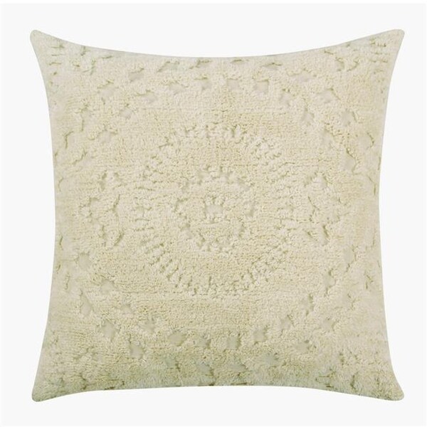 Better Trends Better Trends SHR2626NA Rio Medallion Chenille Sham; Ivory - Euro Size - SHR2626NA