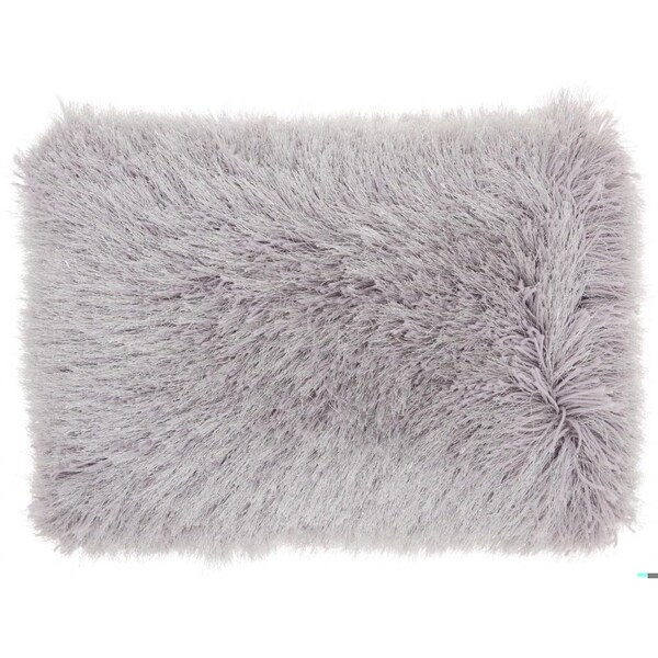 Homeroots 14 x 20 in. Pale Gray Super Shaggy Throw Pillow - 386411