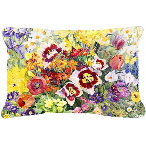 Carolines Treasures Carolines Treasures SASE0954PW1216 Spring Floral by Anne Searle Fabric Decorative Pillow - SASE0954PW1216
