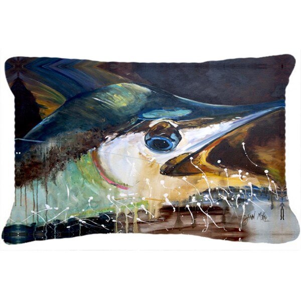 Carolines Treasures Blue Marlin Canvas Fabric Decorative Pillow - CA75892