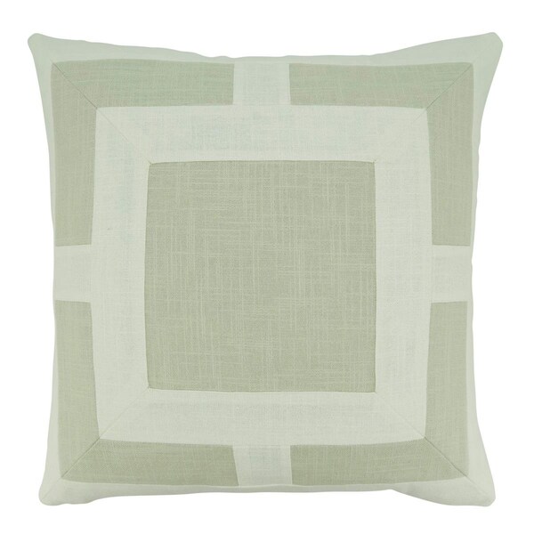 Rlm Distribution 20 in. Geometric Throw Square Pillow with Down Filling Ivory - HO3188455