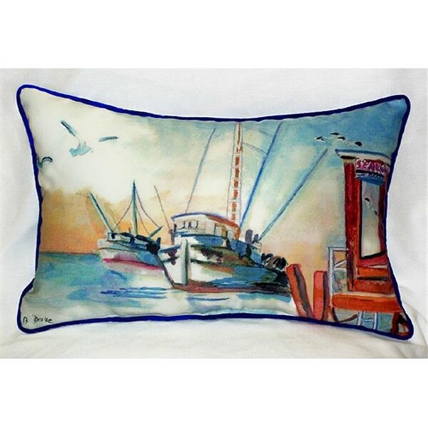 Betsy Drake Betsy Drake HJ308 Shrimp Boat Art Only Pillow 15"x22" - HJ308