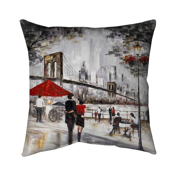 Begin Home Decor 20 x 20 in. Couple In New York City-Double Sided Print Indoor Pillow - 5541-2020-ST25