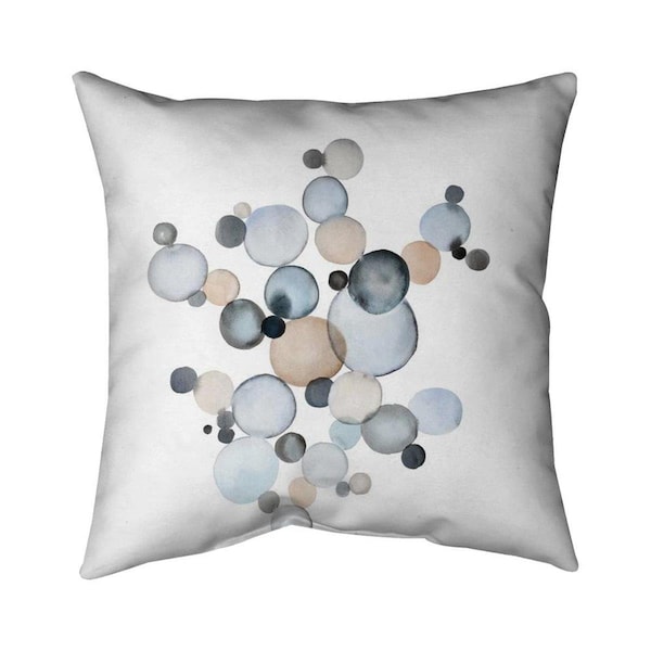 Fondo 26 x 26 in. Greyish Bubbles-Double Sided Print Indoor Pillow - FO2772723