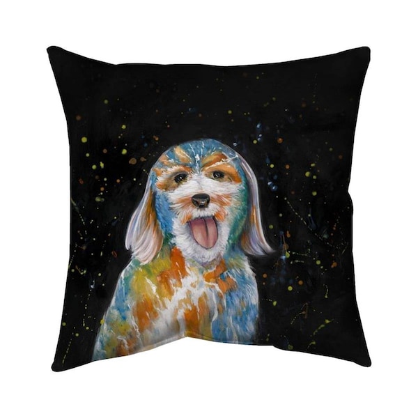 Begin Home Decor 26 x 26 in. Abstract Labradoodle-Double Sided Print Indoor Pillow - 5541-2626-AN188