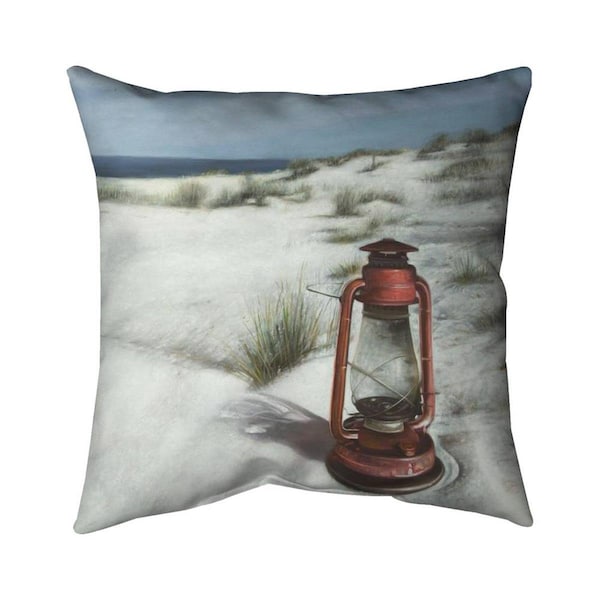 Begin Home Decor 20 x 20 in. Lantern on the Beach-Double Sided Print Indoor Pillow - 5541-2020-CO160