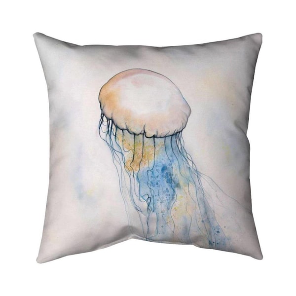 Begin Home Decor 20 x 20 in. Watercolor Jellyfish-Double Sided Print Indoor Pillow - 5541-2020-AN270