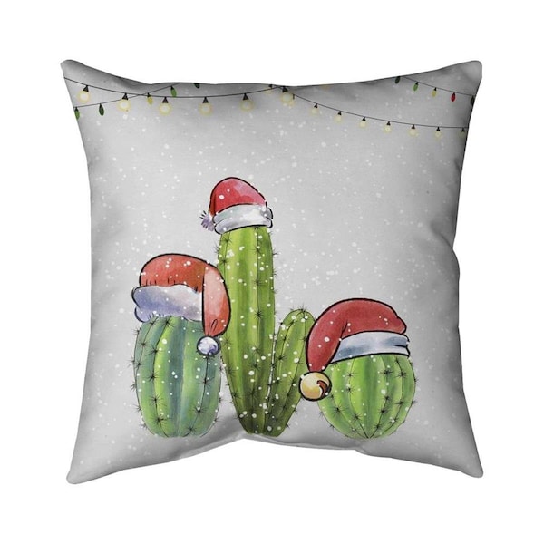 Begin Home Decor 26 x 26 in. Christmas Cactus-Double Sided Print Indoor Pillow - 5541-2626-HO17
