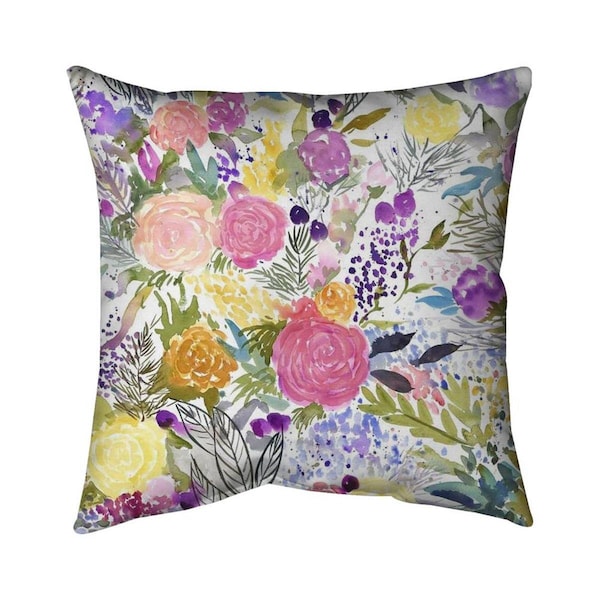 Begin Home Decor 20 x 20 in. Bundle of Flowers-Double Sided Print Indoor Pillow - 5541-2020-FL346