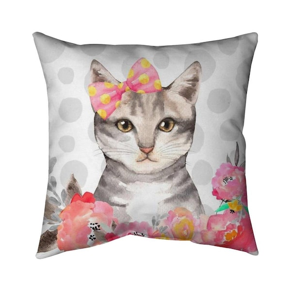 Begin Home Decor 20 x 20 in. Charming Cat-Double Sided Print Indoor Pillow - 5541-2020-CH4-3