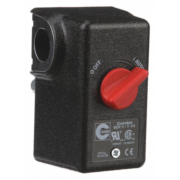 Interruptor de presión Condor Usa, (1) puerto, 1/4 pulg. FNPT, DPST, 20 a 105 psi, Acción estándar - 11EA2E