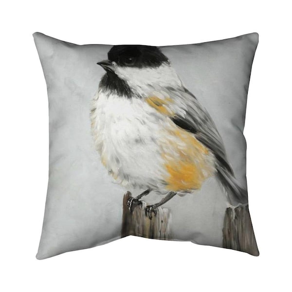 Begin Home Decor 26 x 26 in. Coal Tit Bird-Double Sided Print Indoor Pillow - 5541-2626-AN276
