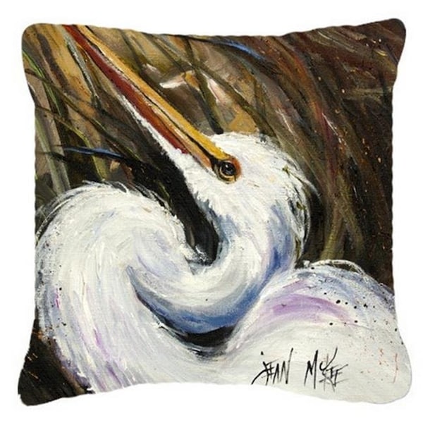 Carolines Treasures Carolines Treasures JMK1214PW1414 White Egret Canvas Fabric Decorative Pillow - JMK1214PW1414