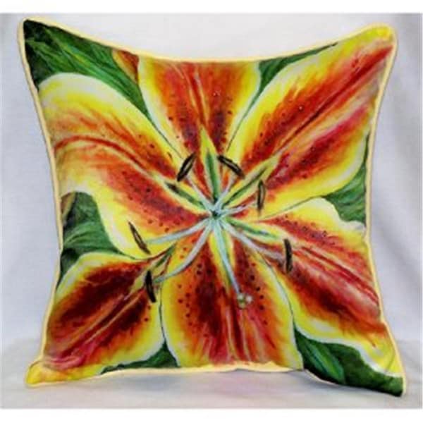 Betsy Drake Yellow Lily Throw Pillow- 22 x 22 in. - ZP702